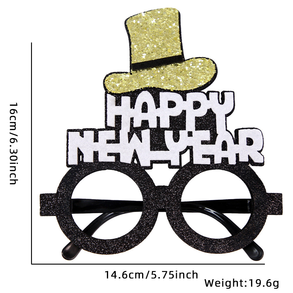 Funny New Year Party Glasses Photo Props - Holiday & Celebration Accessories