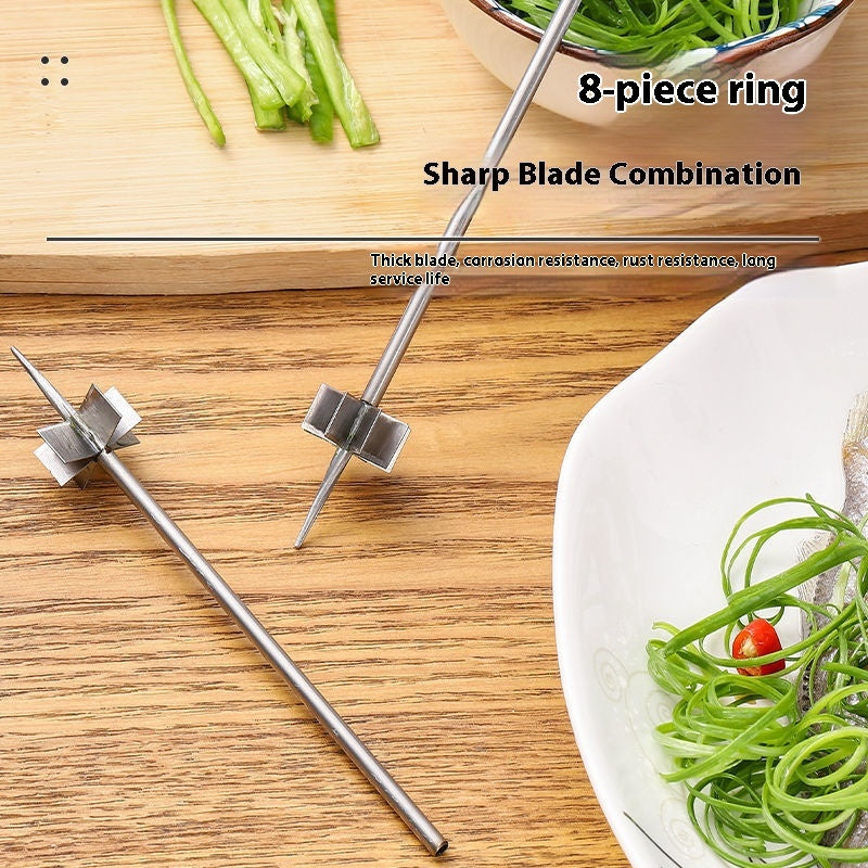 Kitchen Onion Cutting Knife - Multi-Functional Slicer Gadget, Stainless Steel
