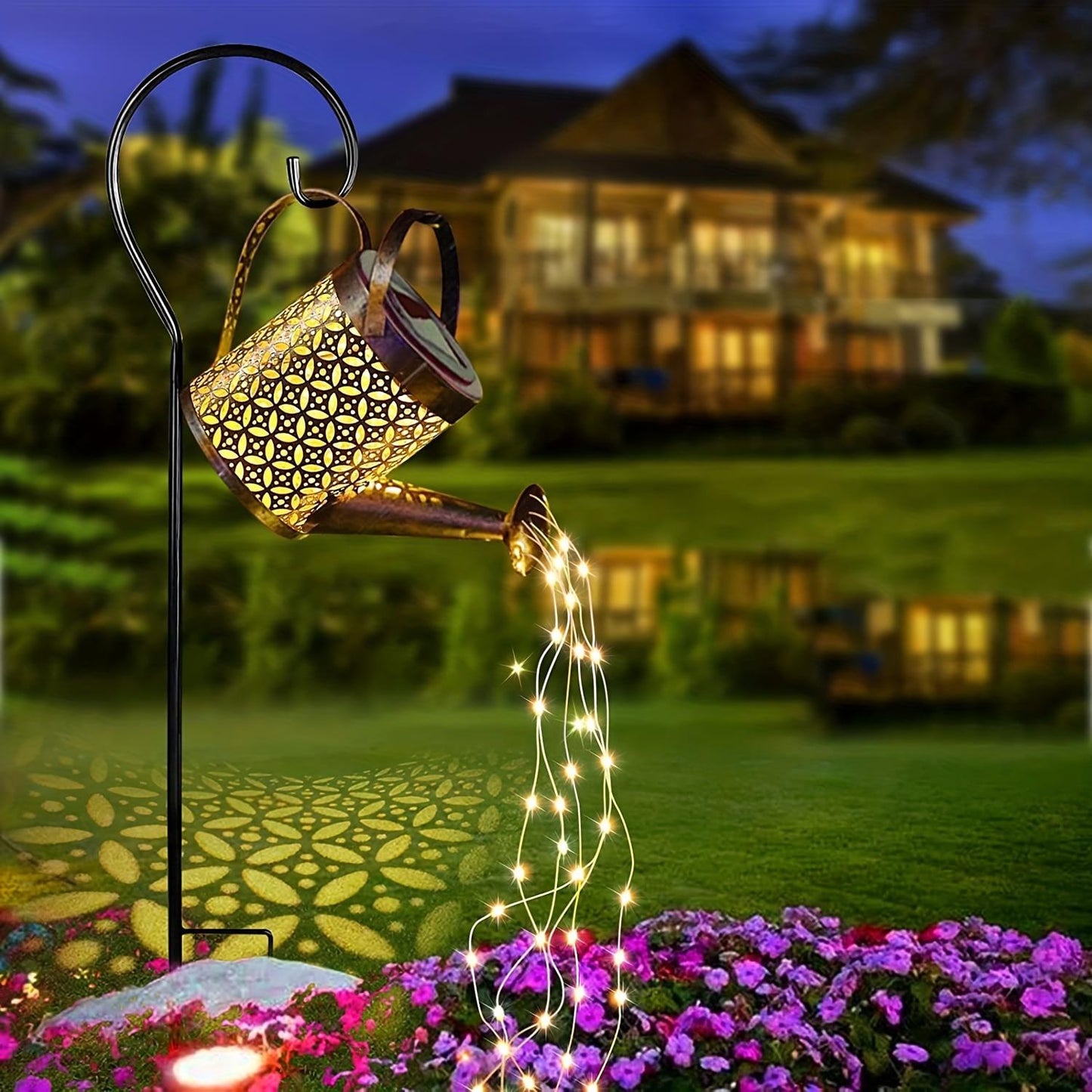 2-Pack Solar Watering Can String Lights - Outdoor Garden Decor