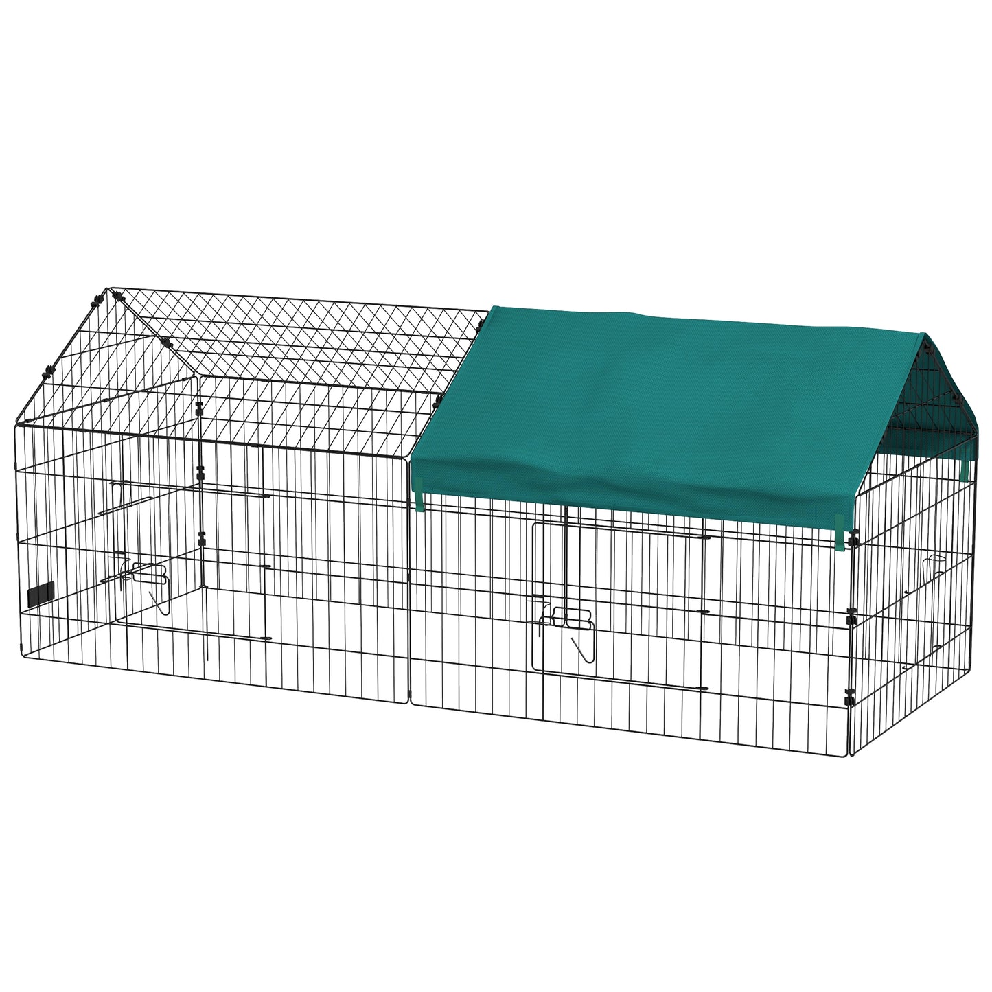 73-Inch Small Animal Playpen with Roof for Rabbits, Chickens, Chinchillas - Green