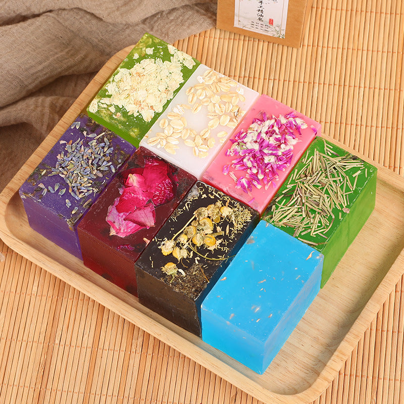 Handmade Essential Oil Flower Soap Set - Moisturizing 200g Multiple Fragrances