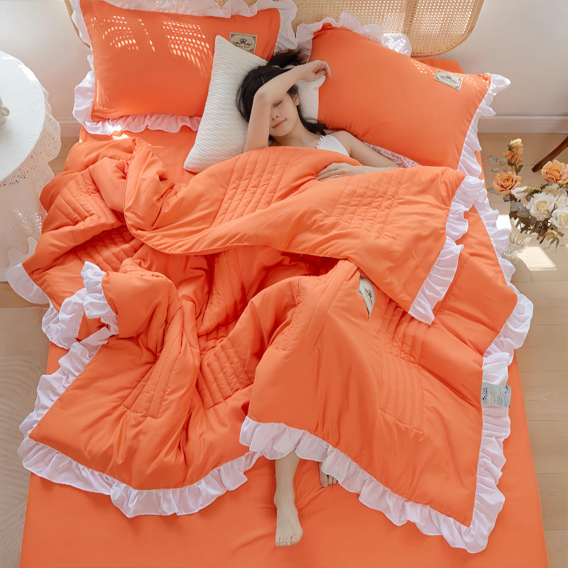 Korean Style Cotton Summer Blanket - Washed Cotton Bedding 200x230cm