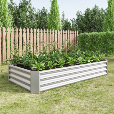 Large Metal Raised Garden Bed 6x3x1ft for Plants Vegetables Flowers Outdoor