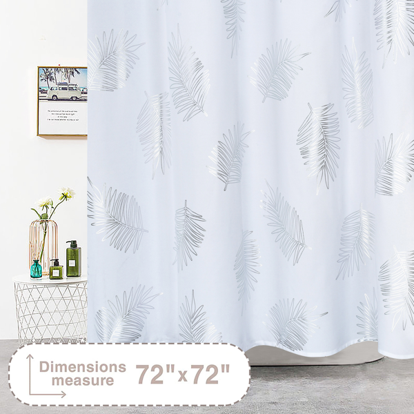 Tropical Monstera Glitter Shower Curtain - 72x72 inches