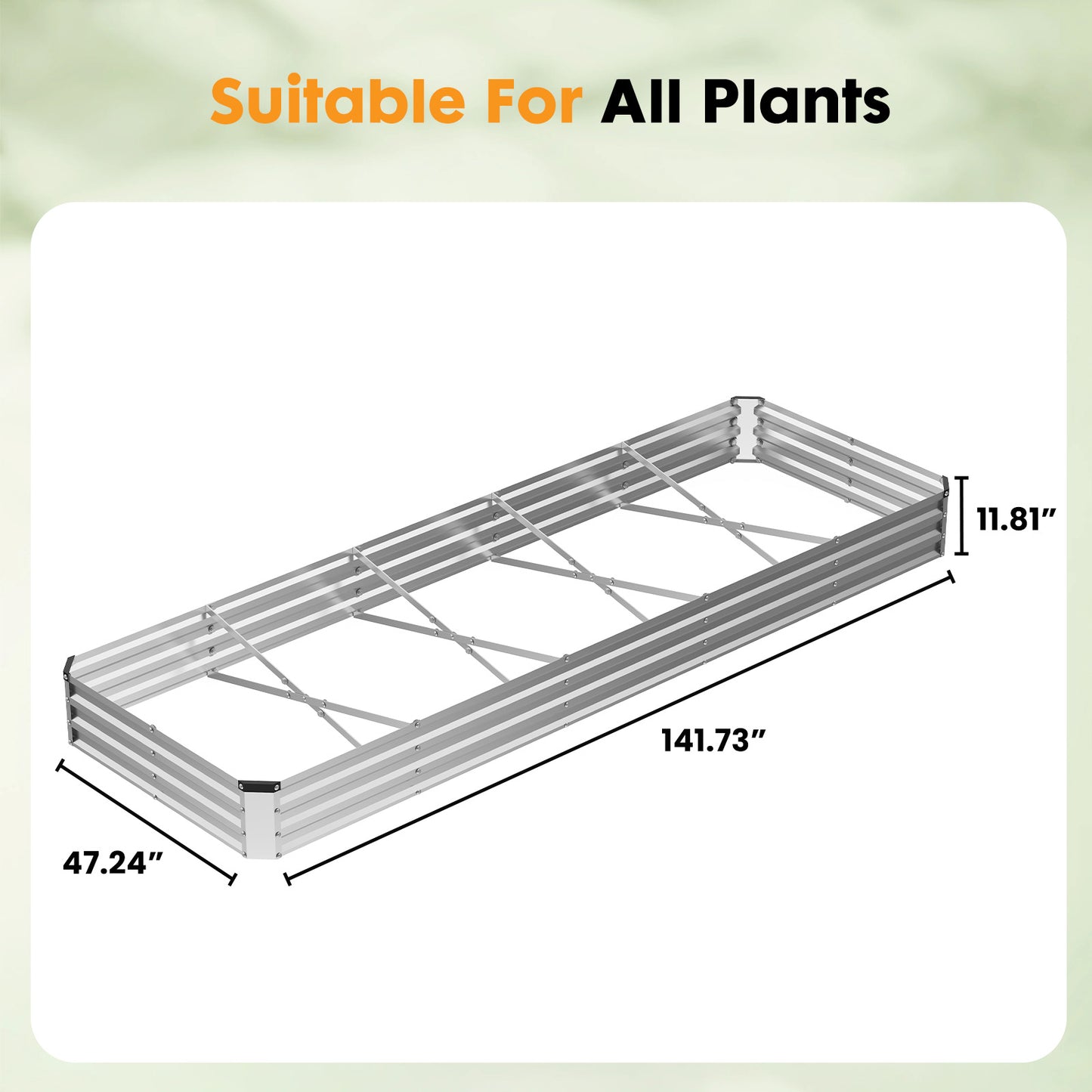 Galvanized Raised Garden Bed - Easy Assembly Metal Planting Box