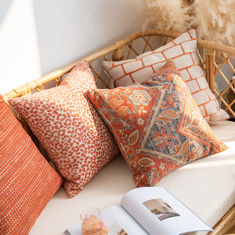 Bohemian Fabric Pillow Cover Set - Yarn-Dyed Jacquard Cushion Cover