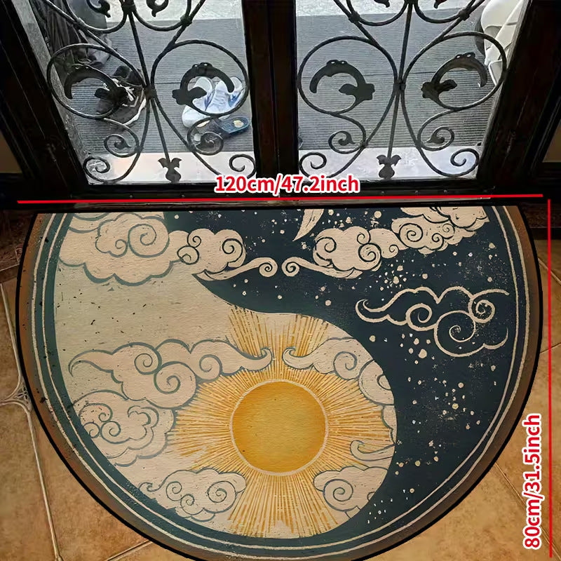 Crystal Velvet Semi-Circular Anti-Fouling Floor Mat - Multiple Sizes & Styles
