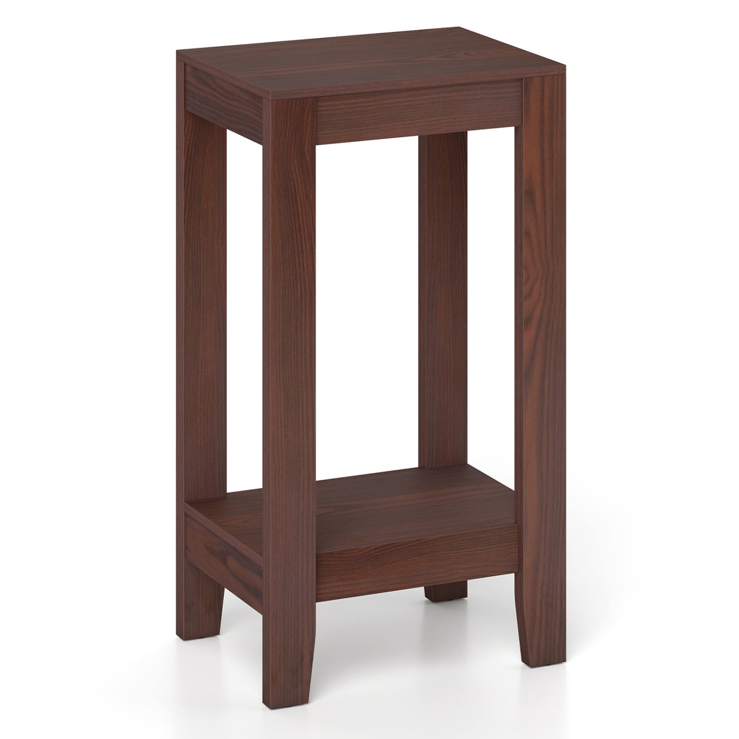 Compact Wooden End Table with Storage Shelf - Versatile Use