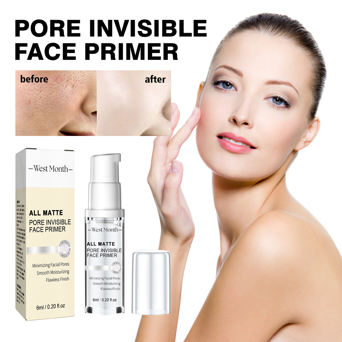 Invisible Pores Primer Cream - Brightening Skin, 6ml
