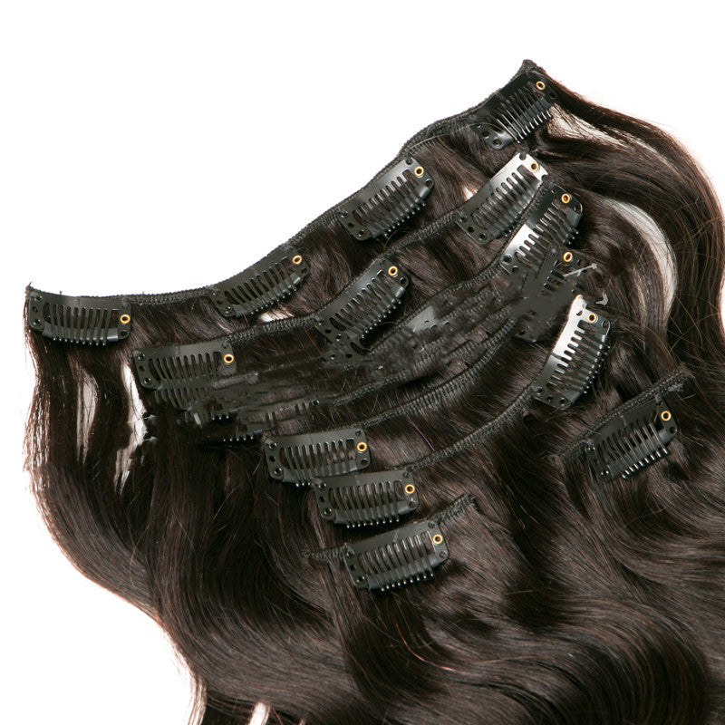 7-Piece Clip-In Human Hair Extension Set, 16-24 inches