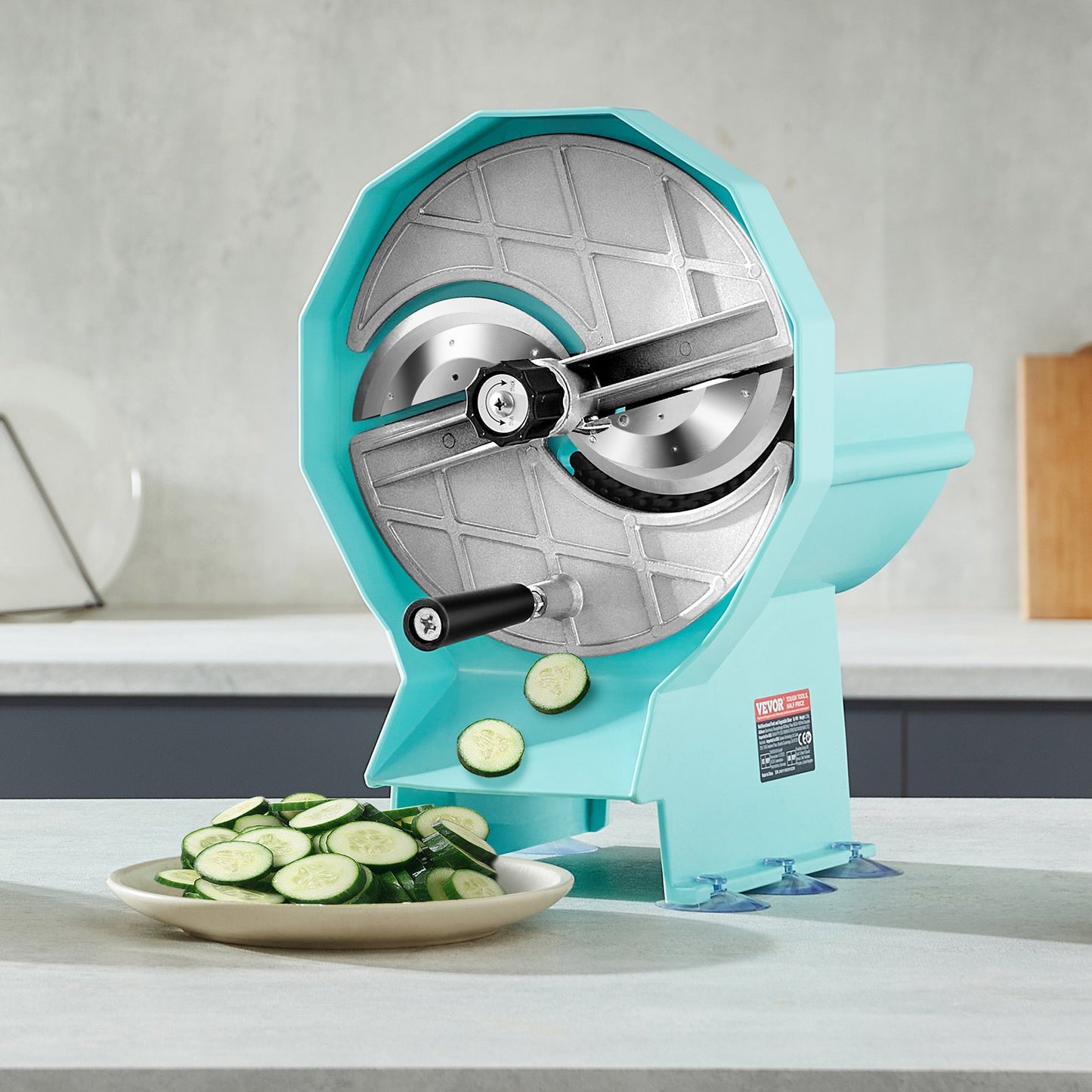 Vegetable Fruit Slicer with Adjustable Thickness - Stainless Steel Blade Food Cutter for Cucumber, Lemon, Tomato, Green