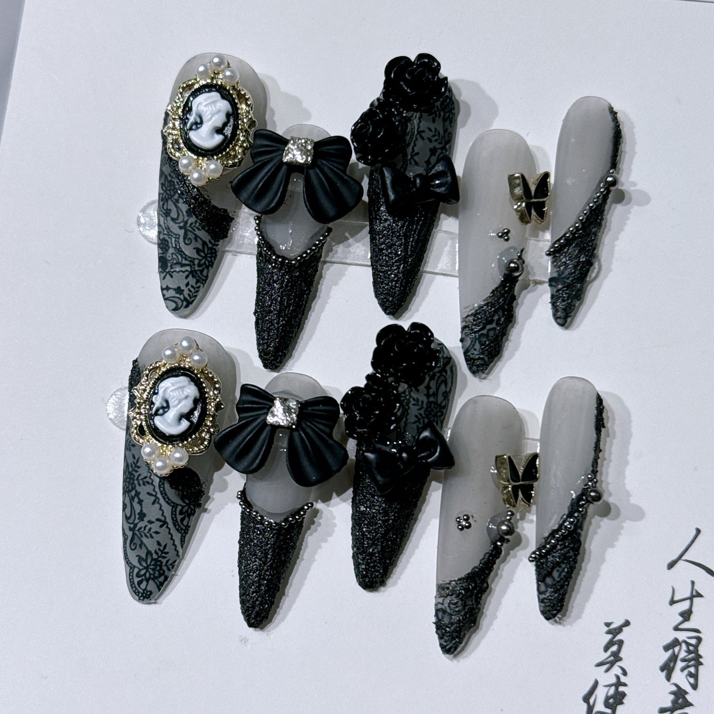Baroque Beauty Head Camellia Nail Stickers for Nail Art & Decor