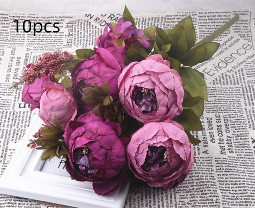Artificial Peony Flowers Set - Decorative Silk Flowers for Home & Garden