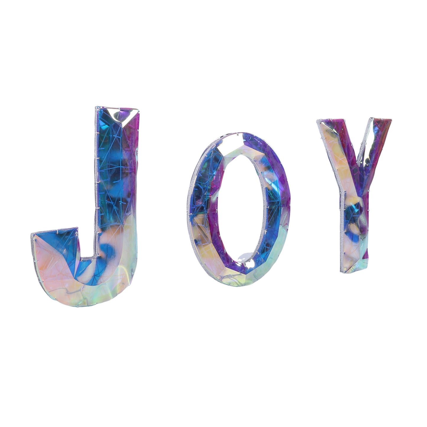 3 Piece Outdoor Xmas Decor Letters LED Lighted Prism Holiday Yard