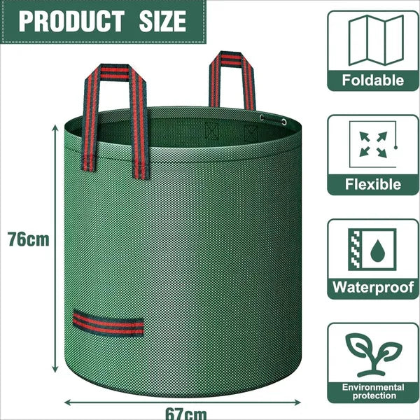 4-Pack XXL Garden Waste Bags 272L Heavy-Duty Reusable Leaf & Grass Collection