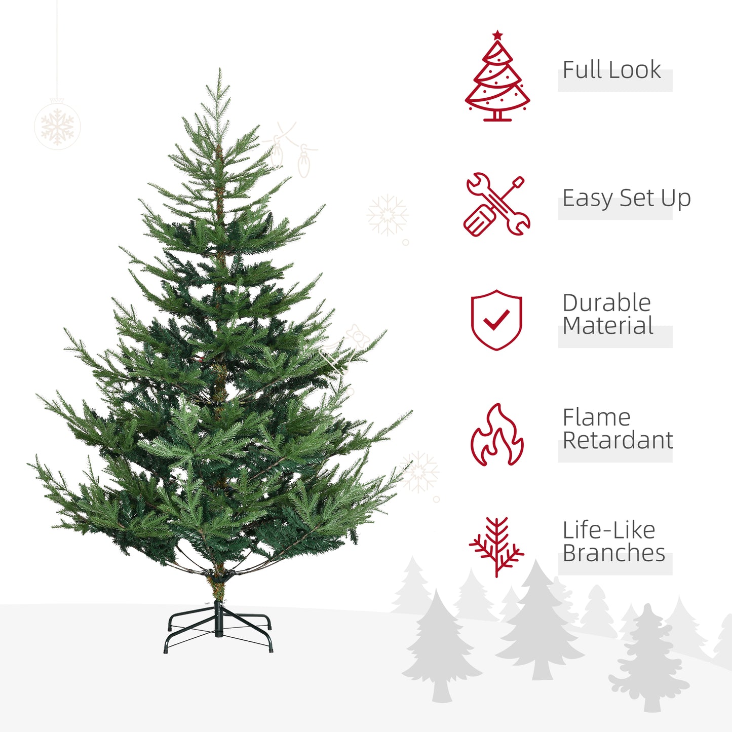 6 Foot Artificial Christmas Tree - Nordic Pine with 795 Branches