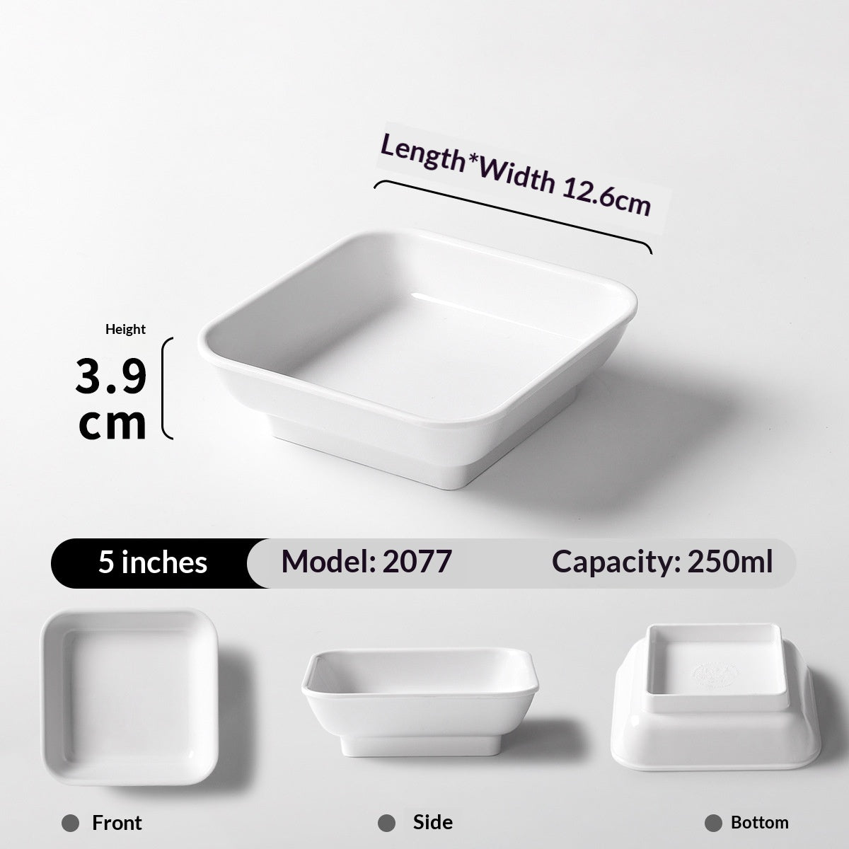 Melamine Fruit Platter and Snack Tray - Minimalist White Dinnerware