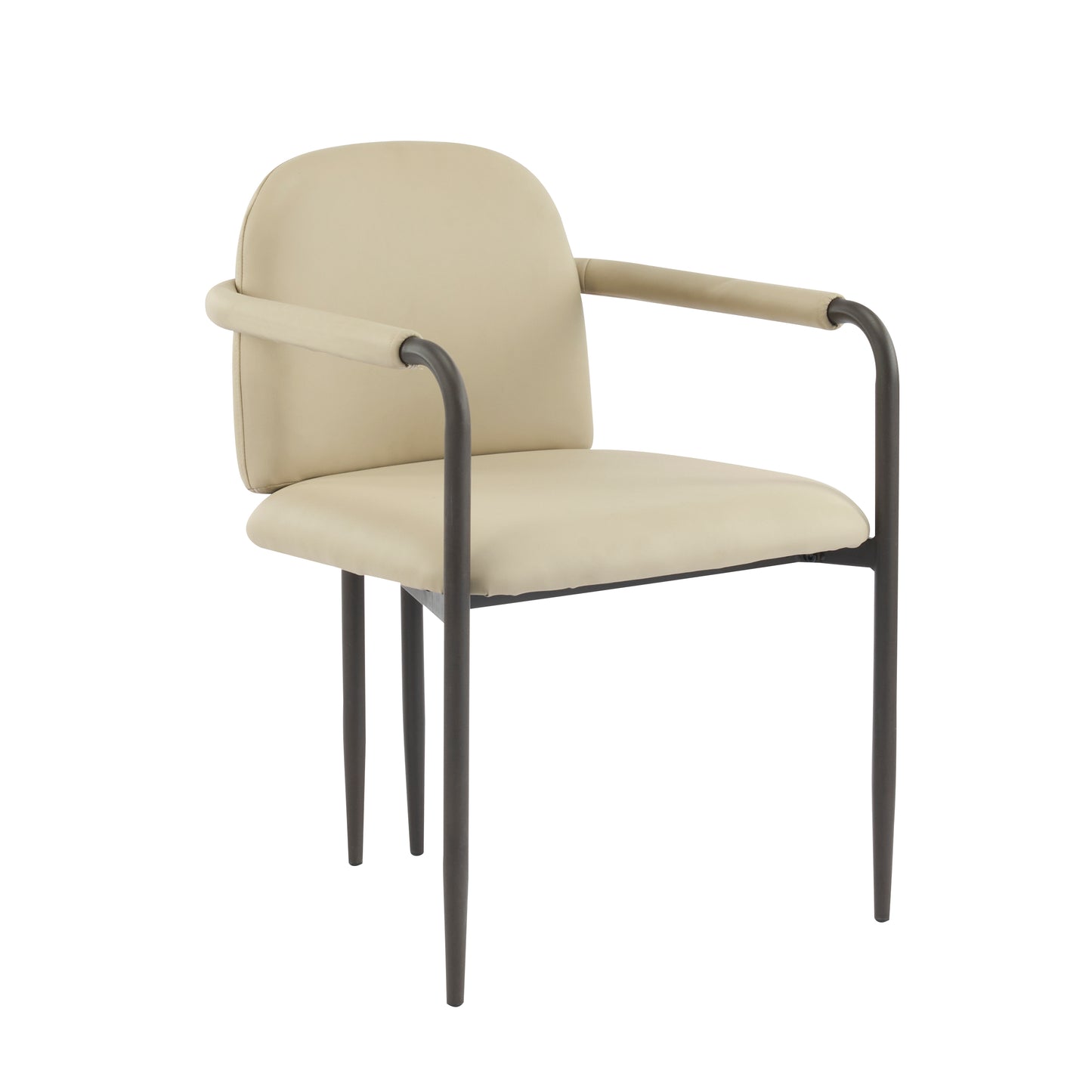 Set of 2 Dining Chairs with Iron Frame - Espresso & Khaki