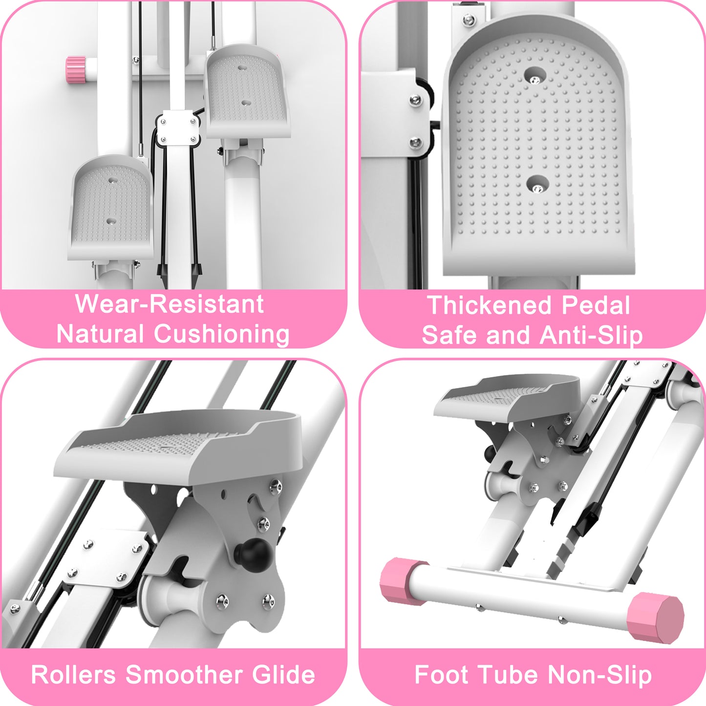 Stair Stepper with Resistance - Full-Body Vertical Climber - Pink