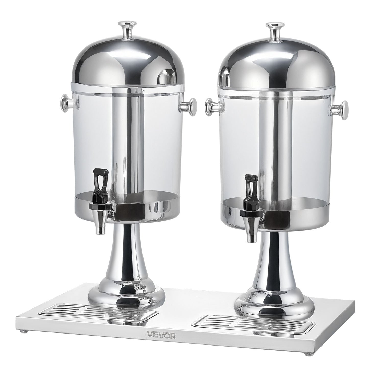 2.1 Gallon Dual Beverage Dispenser with Spigot & Tray