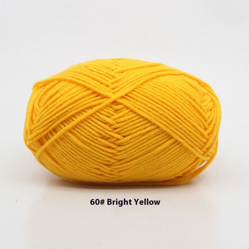 Four-Strand Milk Cotton Crochet Yarn Balls for Craft Projects - Multiple Colors