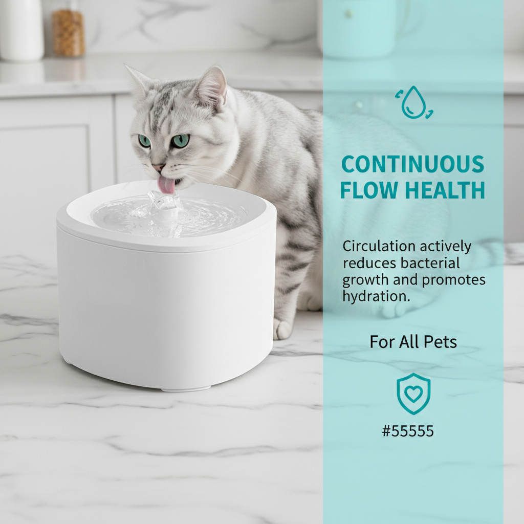Quiet Pet Water Fountain 3L Circulating Water Dispenser with Motion Sensor