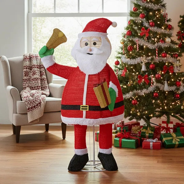 6FT Lighted Santa Claus Decoration with 200 Warm White LEDs