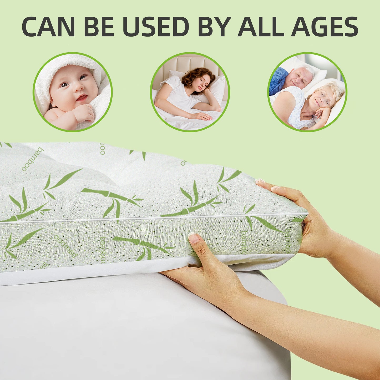 Cool Bamboo Mattress Topper - Thick & Breathable Design