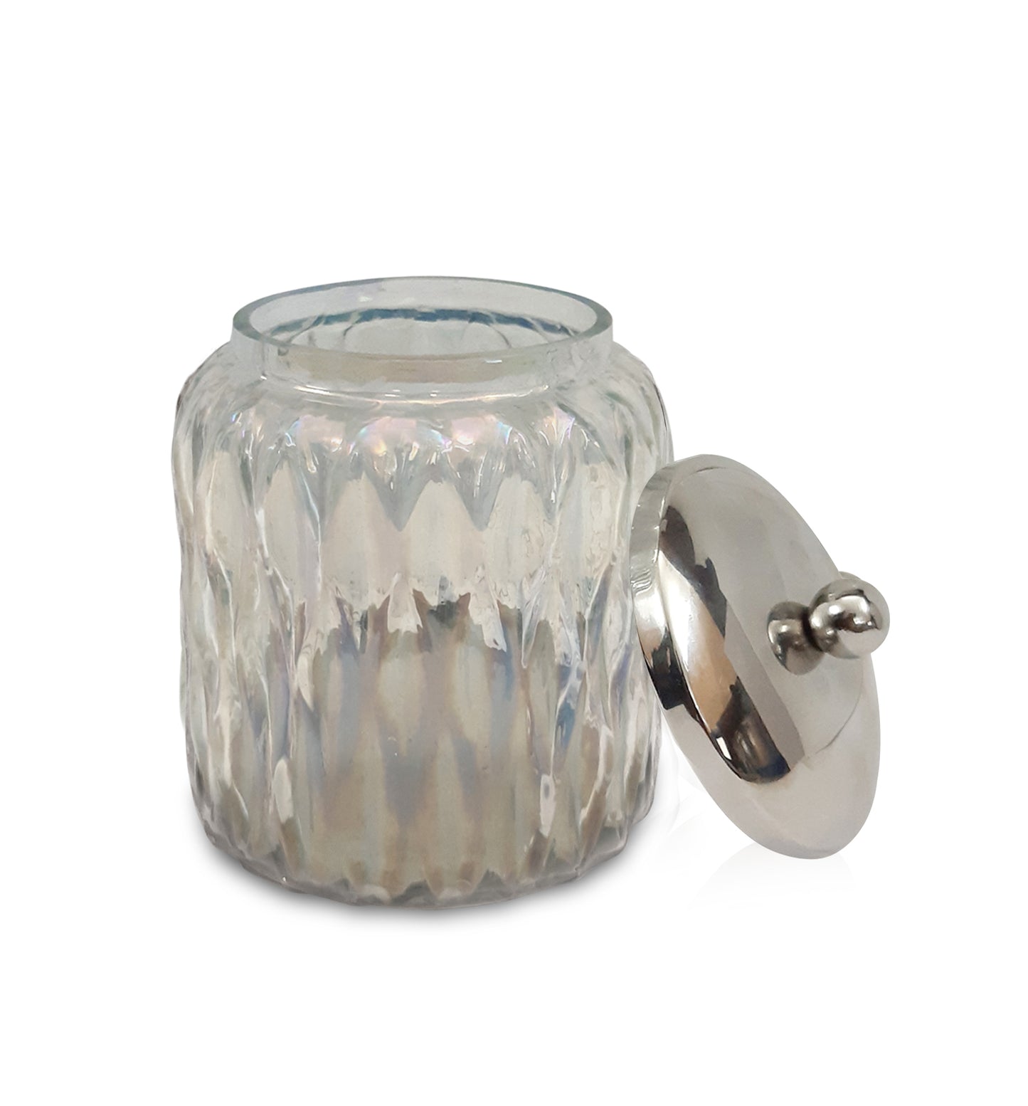 Glacier Vanity Glass Jar Stylish Storage For Cotton