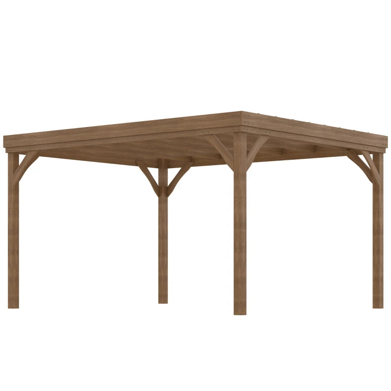 Outdoor Wooden Pergola 10x12 ft Grape Vine Gazebo with Concrete Anchors - Brown