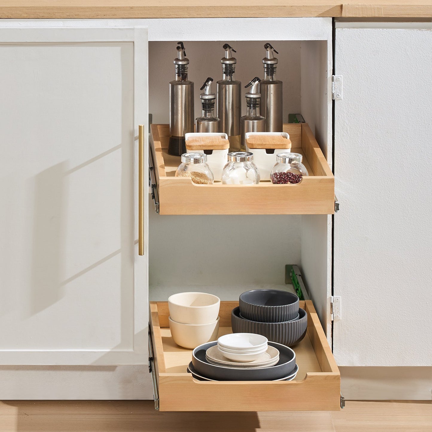Pull Out Cabinet Organizer with Soft Close - 14"W x 21"D