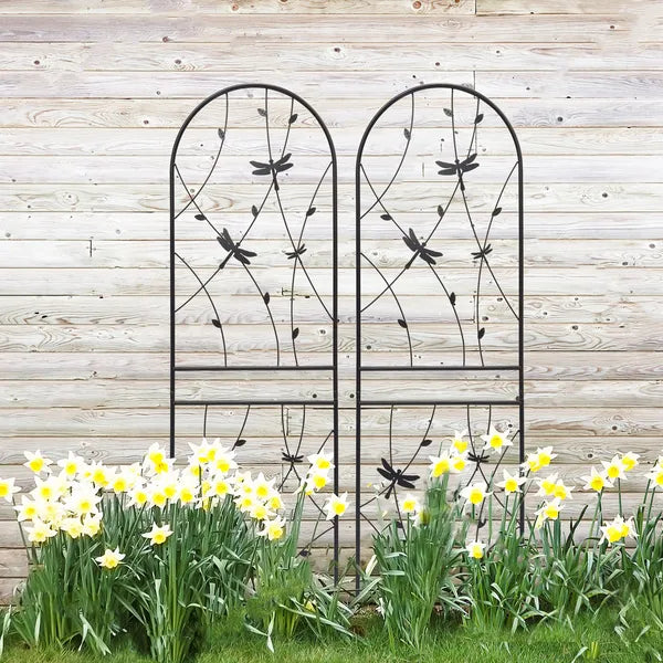 Metal Garden Trellis - 71" x 19.7" Rustproof Plant Support - Black