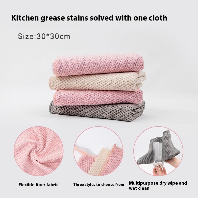 Microfiber Household Cleaning Cloths 30x30cm Multi-Purpose Rags 5 Pack