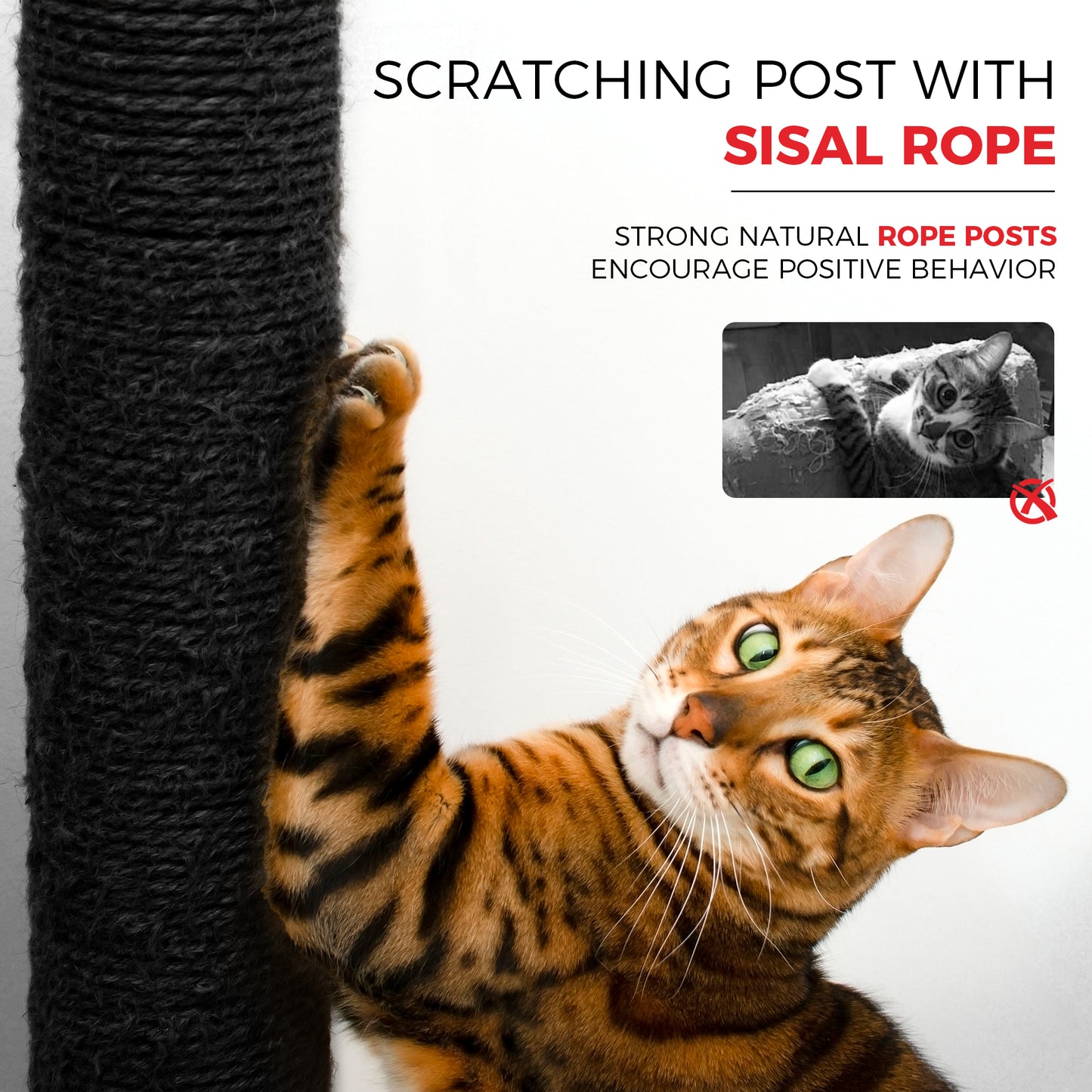 Black Gothic Cat Tree with Scratch Posts, Perches, Hammock & Cat Cave - 44.5in