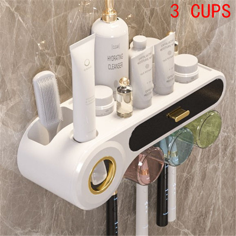 Automatic Toothpaste Dispenser Wall Mount for Bathroom - Squeeze & Storage
