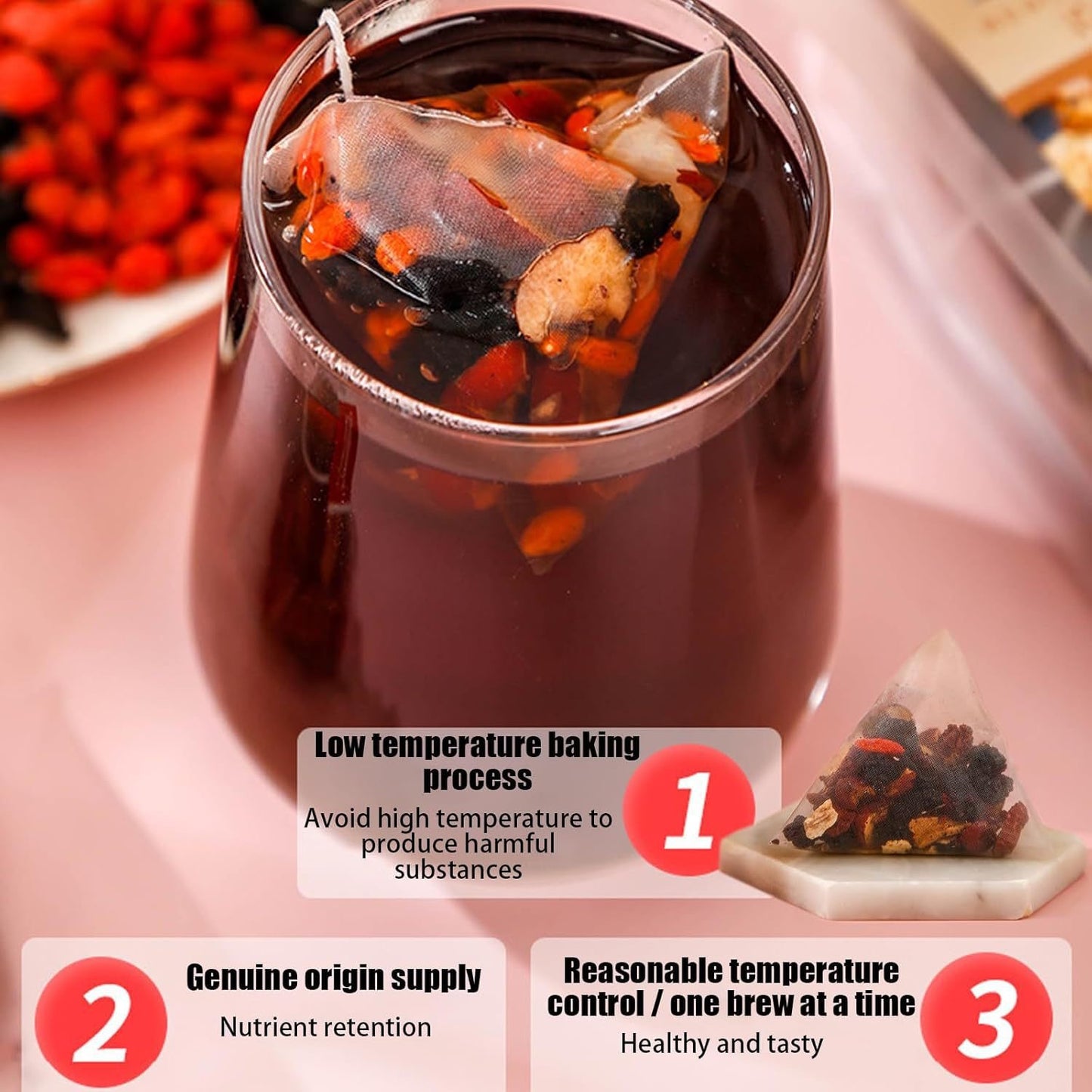 Ginseng Five Treasure Herbal Tea - 25 Natural Detox Tea Bags