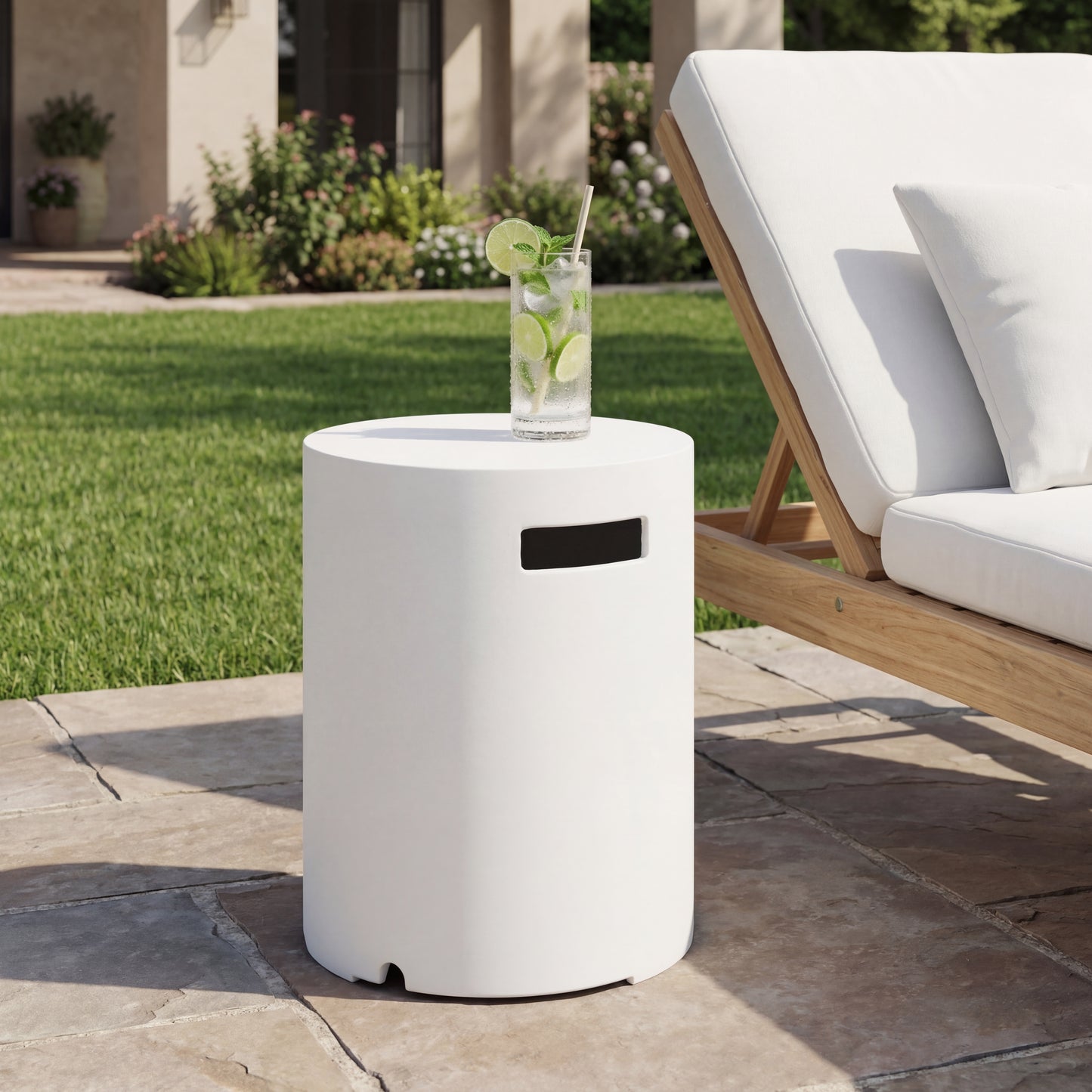 16x20 Inch MGO Tank Holder Side Table, White
