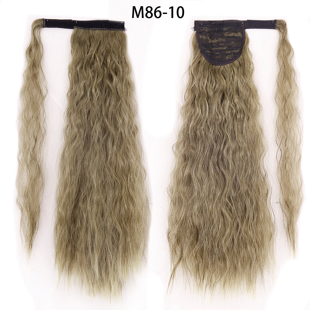 Water Wave Ponytail Wig with Velcro Band High Temperature Synthetic Hair