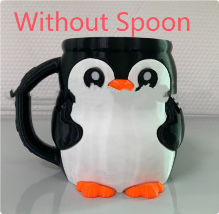 Cute Penguin Ice Cream Pint Rack - Ceramic Kitchen Decor & Storage