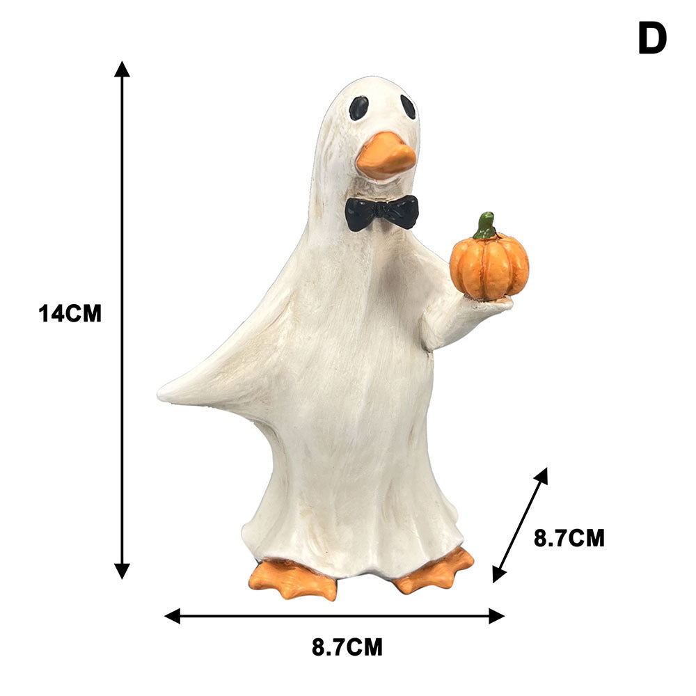 Halloween Witch and Ghost Tabletop Resin Decoration Set for Festive Home Decor