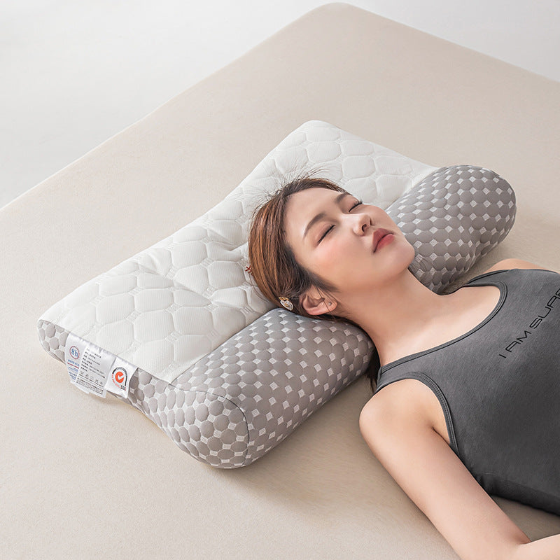 Japanese-Style Anti-Traction Soybean Neck Pillow 48x74cm - Light Gray