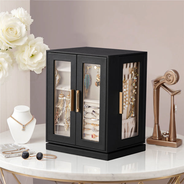 Four Sides With Storage, 5 Drawers That Can Rotate. Black Cabinet