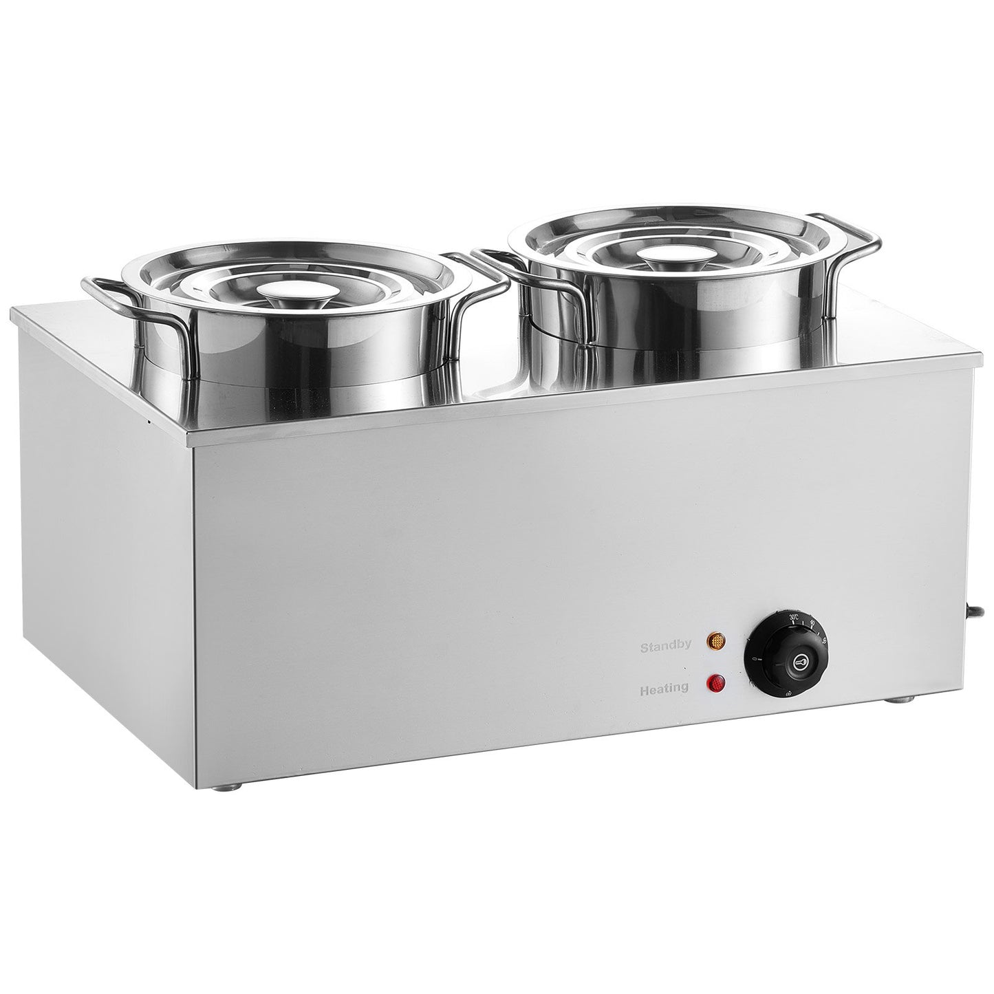 Commercial Soup Warmer Station with 2 6.34 Qt Soup Pots - Adjustable Temp Food Warmer
