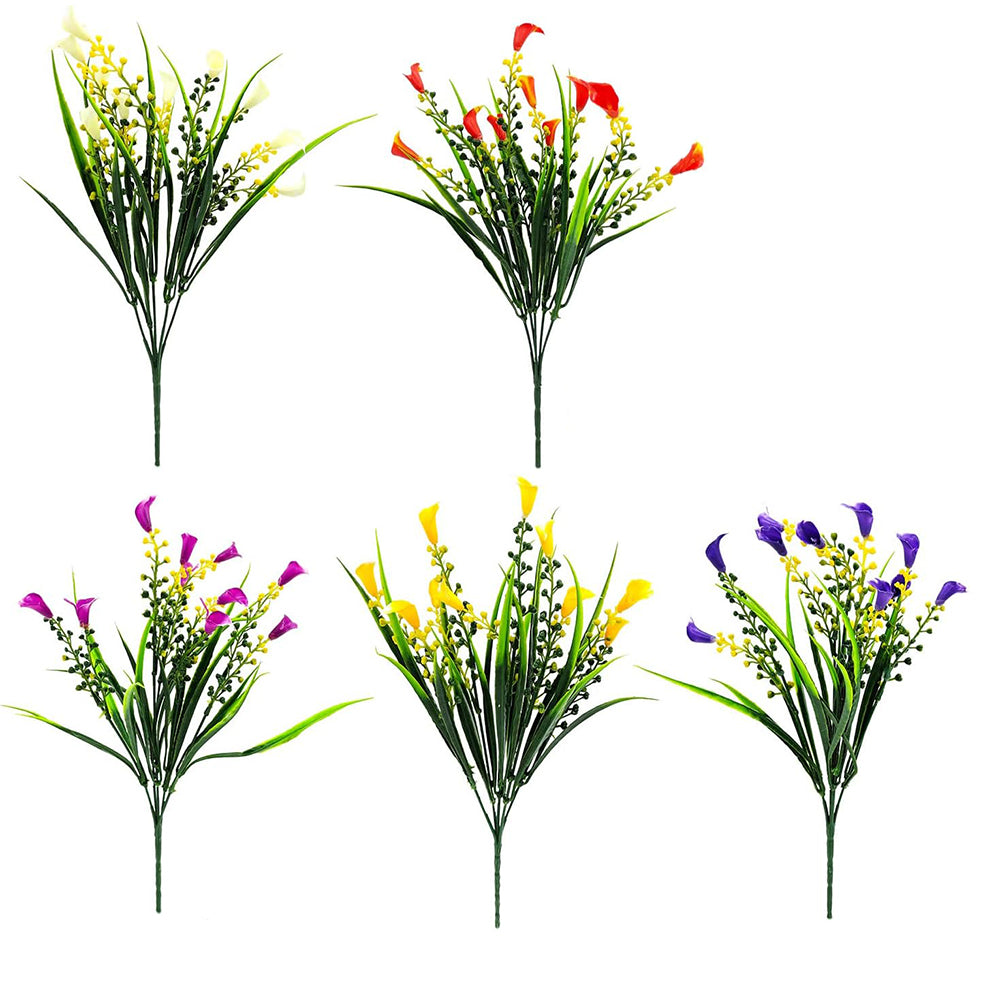 5PCS Artificial Calla Lily Bundles - Colorful Decorative Flowers