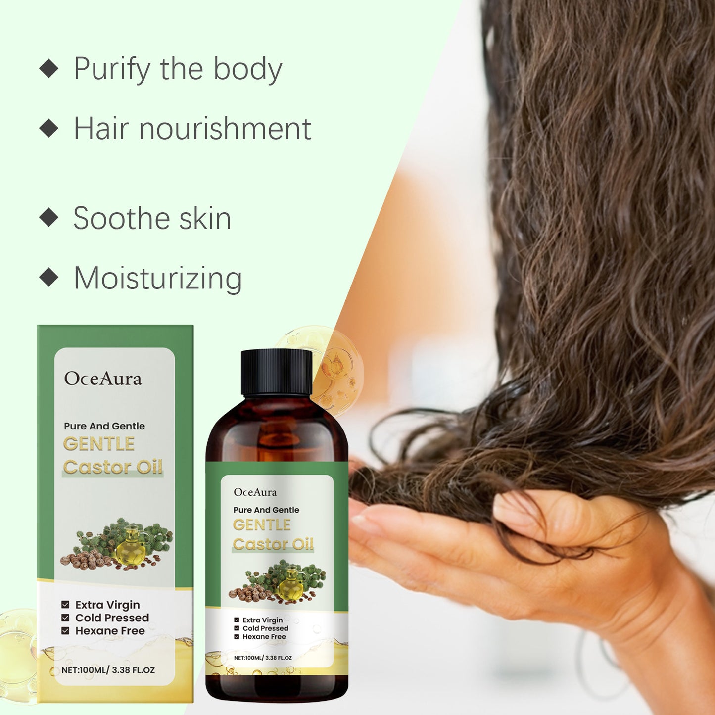 Multi-Effect Castor Oil Blend for Hair and Skin - 100ml Moisturizing Oil
