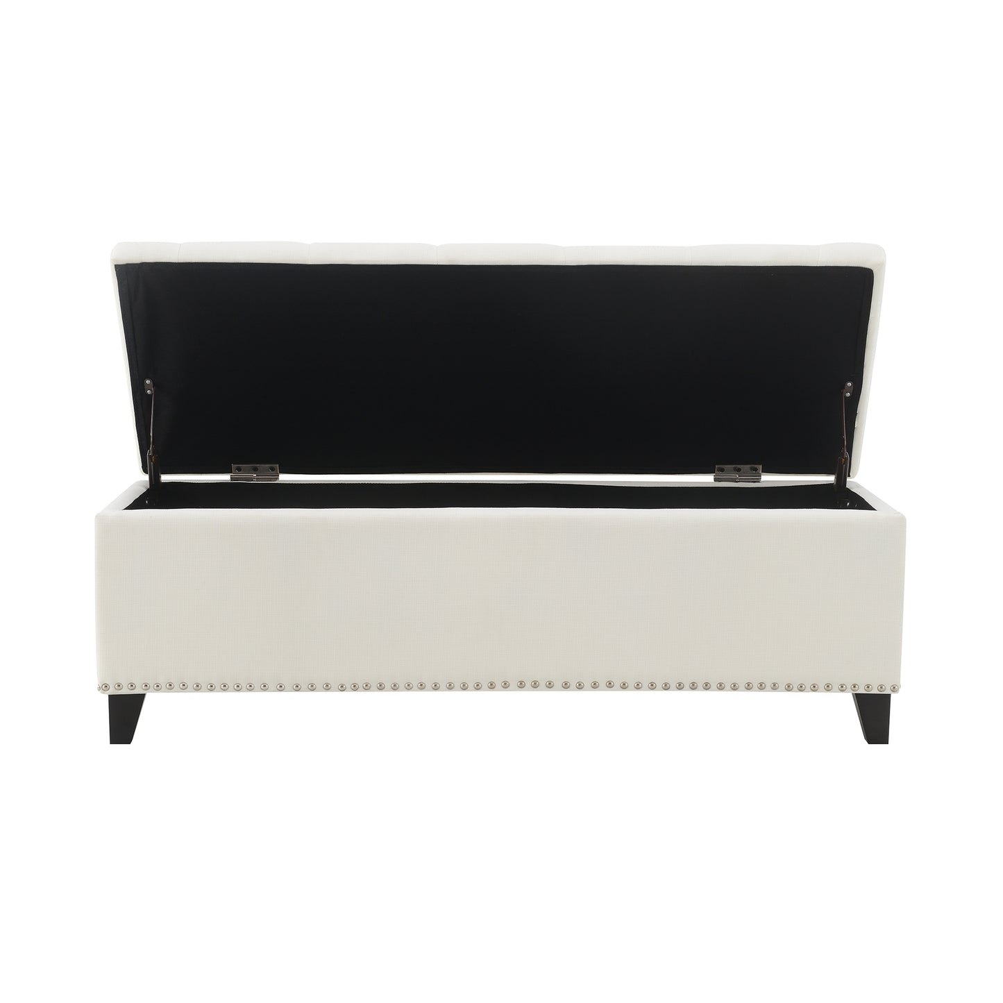 47.5 Storage Ottoman, Bench With Safety Close Hinge, Linen