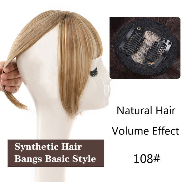 3D Bangs Straight Replacement Hair Covering Wig Set - High-Temp Fiber