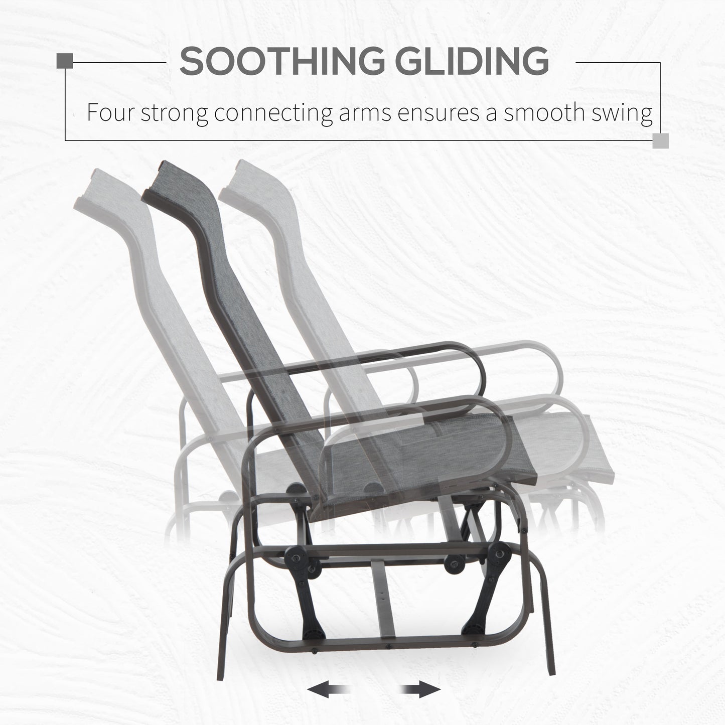 Outdoor Glider Rocker Chair - Metal High-Back, Gray
