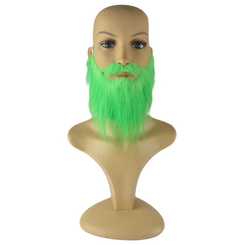 Green Plush Beard for Party & Carnival Decor - Bearded Costume Accessory