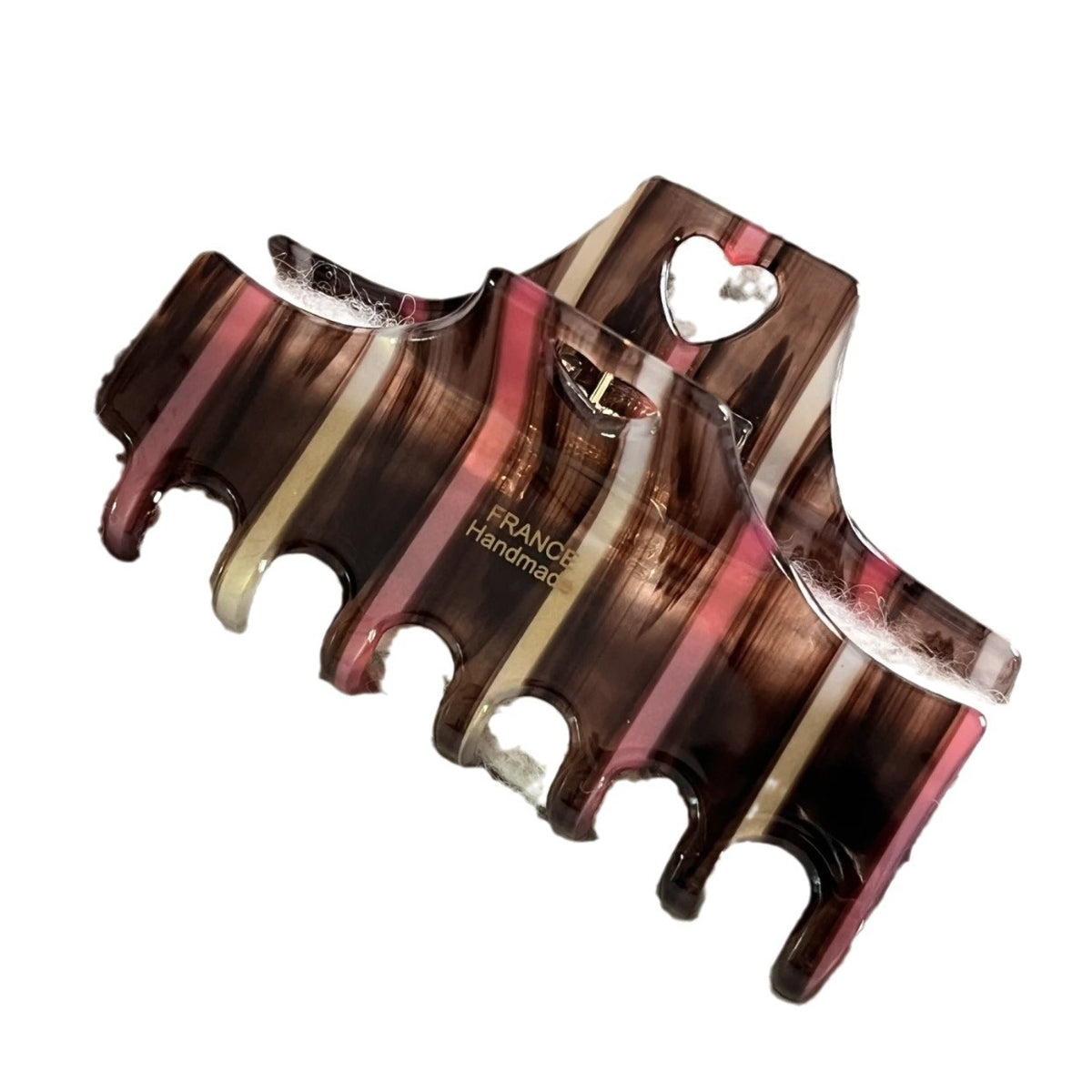 Striped Contrast Color Acetate Hair Clip